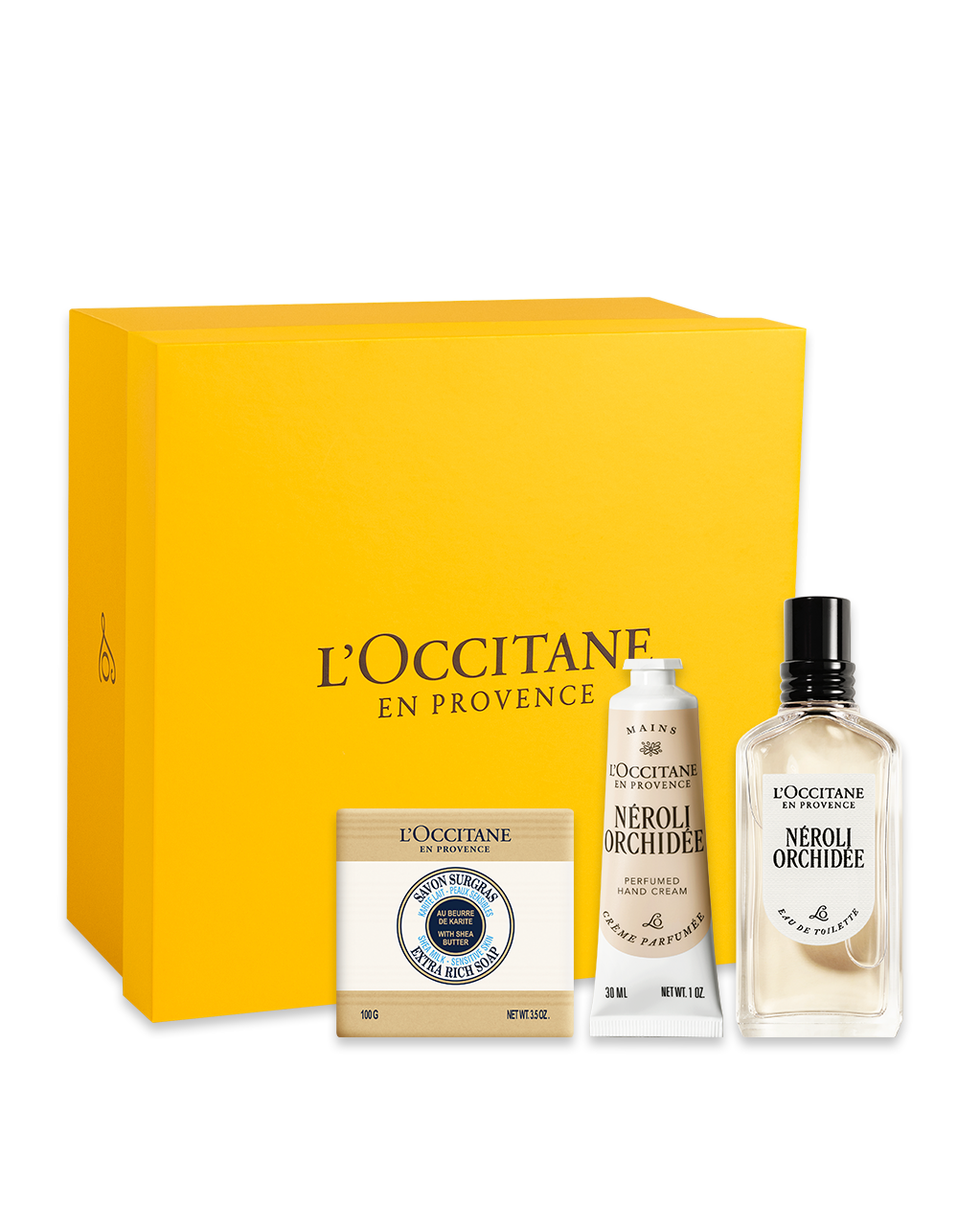 Presente N&eacute;roli Orchid&eacute;e: Sabonete, Creme de M&atilde;os e Eau de Toilette (N&eacute;roli & Orqu&iacute;dea)